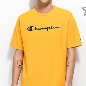 Yellow champion t shirt size M
